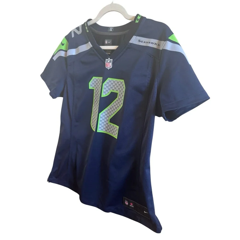 Nike Seattle Seahawks Adult Large Navy 10th Fan NFL Jersey Super Bowl Winners